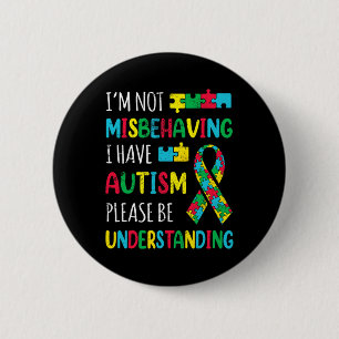 Badge Rond 5 Cm Je ne me comporte pas mal, j'ai un ruban de sensib