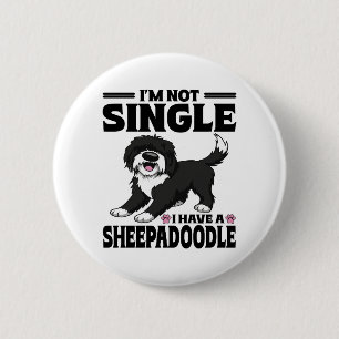 Badge Rond 5 Cm Je ne suis pas célibataire, j'ai un amoureux Sheep
