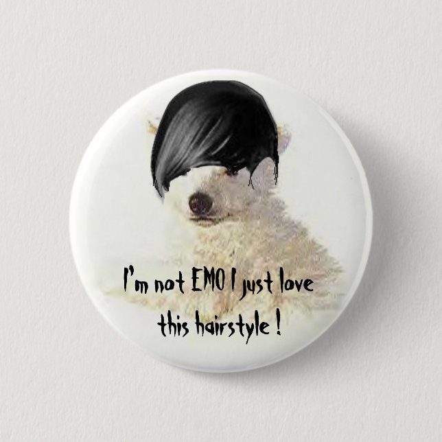 Badge Rond 5 Cm Je ne suis pas coiffure de lovethis d'EMO I juste (Devant)