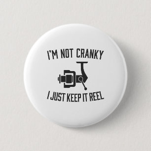 Badge Rond 5 Cm Je ne suis pas grincheux, je garde la pêche drôle
