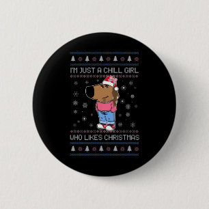 Badge Rond 5 Cm Je ne suis qu'une fille qui aime Noël laid