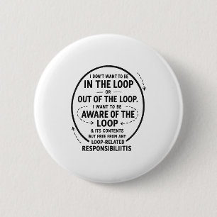 Badge Rond 5 Cm Je ne veux pas être dans la boucle Citation Sarcas