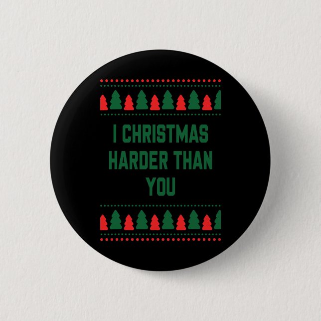 Badge Rond 5 Cm Je Noël Plus Fort Que Vous Citation (Devant)