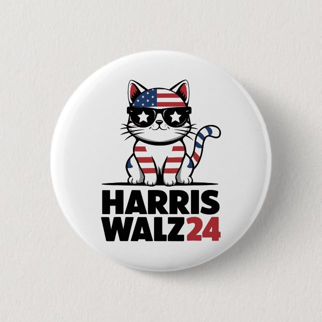 Badge Rond 5 Cm Je Parle Kamala Harris Président Comma La Ameri (Devant)