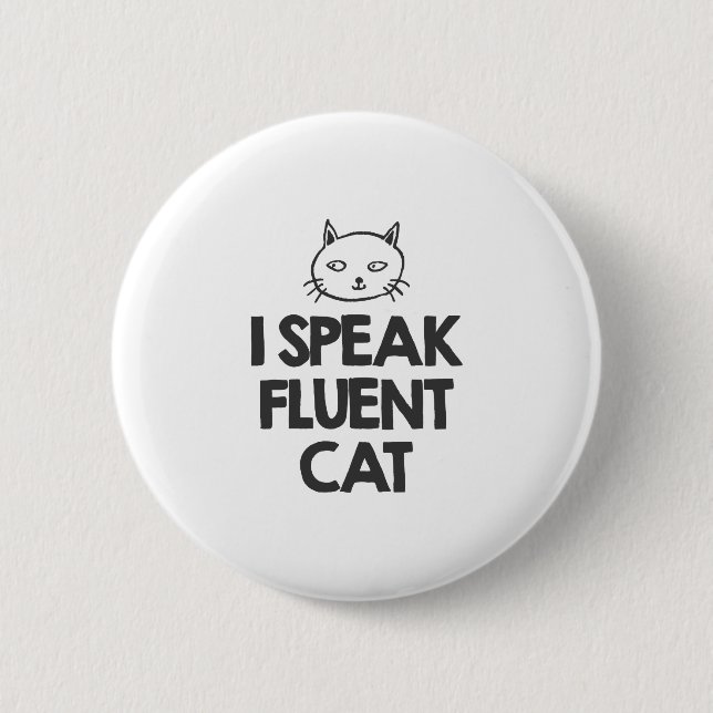 Badge Rond 5 Cm Je parle le chat fluide (Devant)