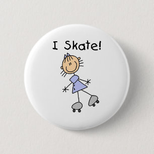 Badge Rond 5 Cm Je patine - patineur de rouleau de fille