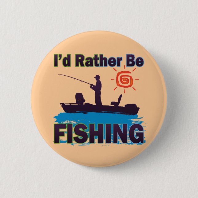 Badge Rond 5 Cm Je PÊCHERAIS PLUTÔT (Devant)