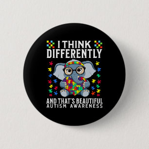 Badge Rond 5 Cm Je Pense Différemment Sensibilisation sur l'autism