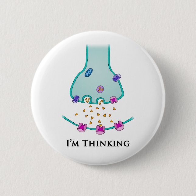 Badge Rond 5 Cm Je pense neurone synapse (Devant)