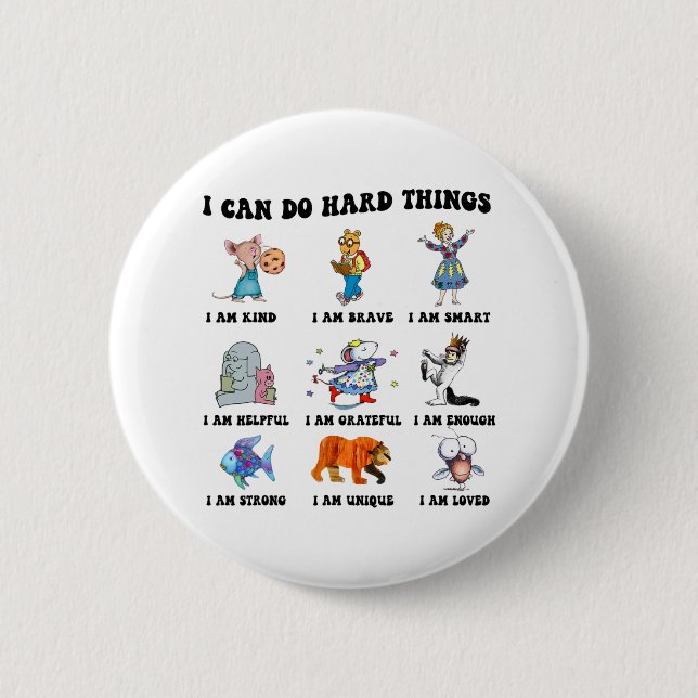Badge Rond 5 Cm Je peux faire des choses difficiles Enseignant Ret (Devant)