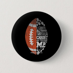 Badge Rond 5 Cm Je peux faire toutes choses par le Christ Football