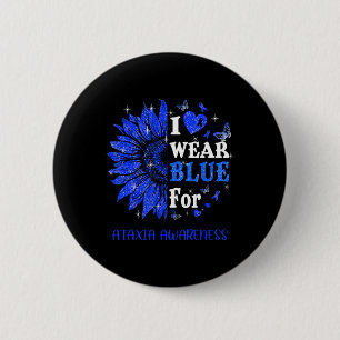 Badge Rond 5 Cm Je porte Blue Twinkle Heart Sunflower Ataxia Award