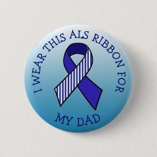 Badge Rond 5 Cm Je porte ce ruban ALS pour mon bouton papa