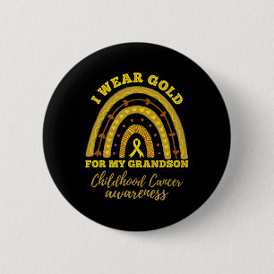 Badge Rond 5 Cm Je Porte De L'Or Pour Mon Enfant-Fils Cancer Aware