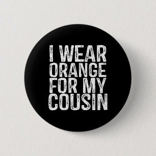 Badge Rond 5 Cm Je Porte De L'Orange Pour Mon Cousin Leucémie Sens