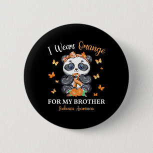 Badge Rond 5 Cm Je Porte De L'Orange Pour Mon Frère Leucémie Sensi