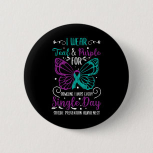 Badge Rond 5 Cm Je Porte Des Experts Turquoises Et Violets En Prév