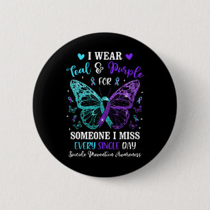 Badge Rond 5 Cm Je Porte Des Experts Turquoises Et Violets En Prév