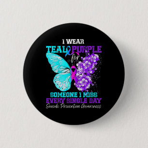 Badge Rond 5 Cm Je Porte Des Experts Turquoises Et Violets En Prév