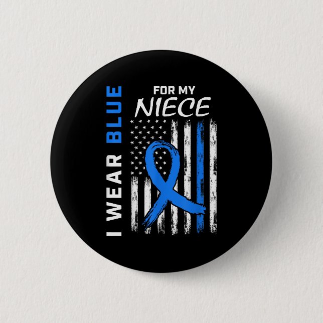 Badge Rond 5 Cm Je Porte Du Bleu Pour Ma Chemise De Sensibilisatio (Devant)