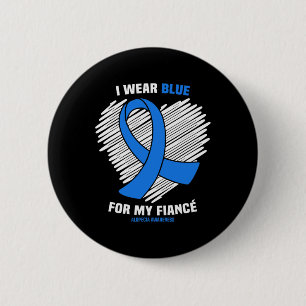 Badge Rond 5 Cm Je Porte Du Bleu Pour Ma Fiance Alopécie Sensibili