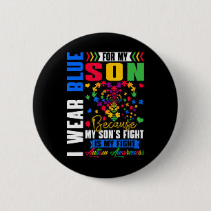 Badge Rond 5 Cm Je Porte Du Bleu Pour Ma Fils Sensibilisation sur