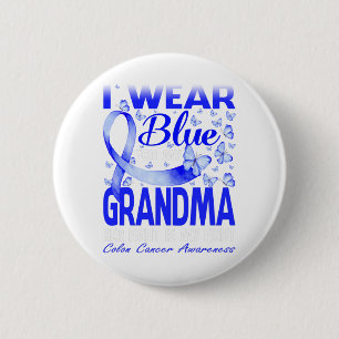 Badge Rond 5 Cm Je Porte Du Bleu Pour Ma Grand-Mère Colon Conscien