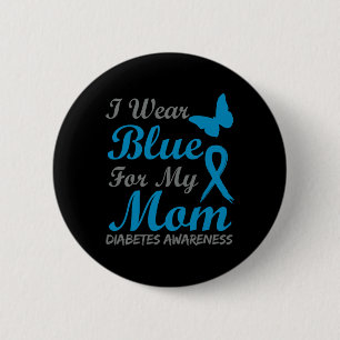 Badge Rond 5 Cm Je Porte Du Bleu Pour Ma Mère Le Ruban Sensibilisa