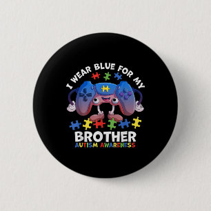 Badge Rond 5 Cm Je Porte Du Bleu Pour Mes Frères Sensibilisations