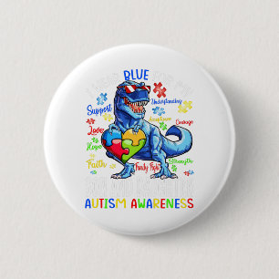 Badge Rond 5 Cm Je Porte Du Bleu Pour Mon Fils Et Ma Fille Autisme