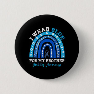 Badge Rond 5 Cm Je Porte Du Bleu Pour Mon Frère T1D Type 1 Diabète