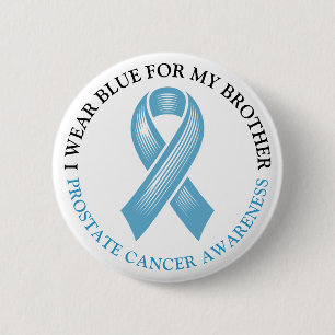 Badge Rond 5 Cm Je porte du bleu pour mon ruban de cancer de la pr