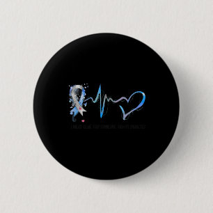 Badge Rond 5 Cm Je Porte Du Bleu Pour Quelqu'Un Lutte Contre Le Di