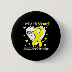Badge Rond 5 Cm Je Porte Du Jaune Pour Sensibilisation Au Suicide
