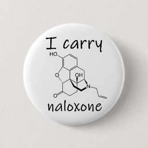 Badge Rond 5 Cm Je porte du naloxone 