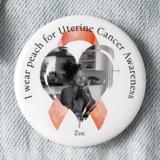 Badge Rond 5 Cm Je porte du pêche pour la photo de sensibilisation