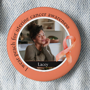 Badge Rond 5 Cm Je Porte du Pêche pour la Sensibilisation au Cance