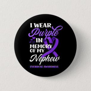 Badge Rond 5 Cm Je Porte Du Purple En Mémoire De Mon Surdose Nephe