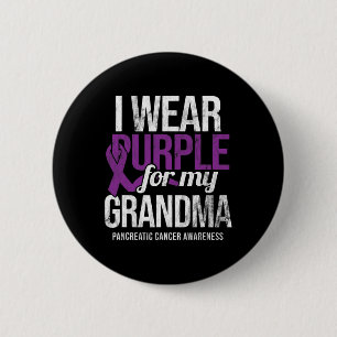 Badge Rond 5 Cm Je Porte Du Purple Pour Grand-Mère Pancréatique Ca