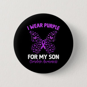 Badge Rond 5 Cm Je Porte Du Purple Pour Mon Fils Beurre De Sensibi