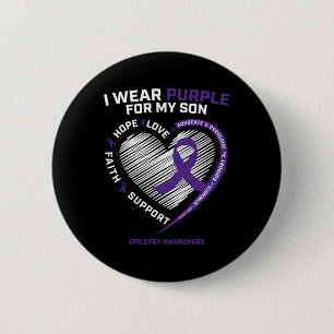 Badge Rond 5 Cm Je Porte Du Purple Pour Mon Fils Cadeaux De Sensib