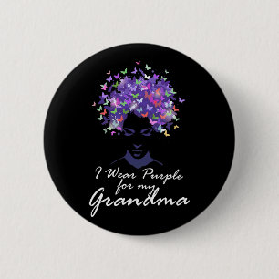 Badge Rond 5 Cm Je Porte Du Purple Pour Mon Grand-Mère Soutien Hei
