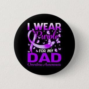 Badge Rond 5 Cm Je Porte Du Purple Pour Mon Papa Beurre De Sensibi