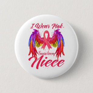 Badge Rond 5 Cm Je porte du rose parce que j'aime mon neveu du can