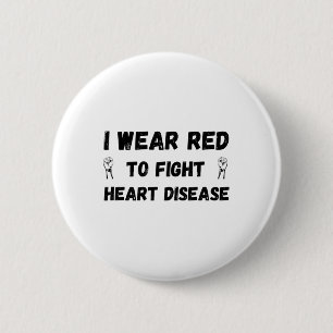 Badge Rond 5 Cm Je Porte Du Rouge Pour Combattre Les Maladies Card