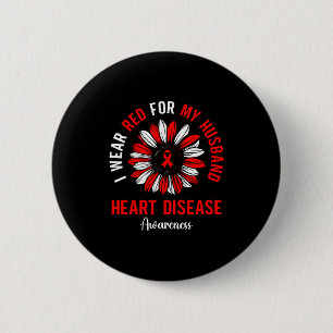 Badge Rond 5 Cm Je Porte Du Rouge Pour La Journée De Sensibilisati