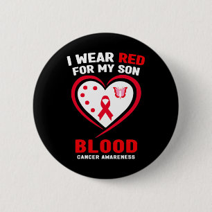 Badge Rond 5 Cm Je porte du rouge pour la sensibilisation au cance