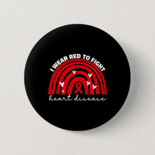 Badge Rond 5 Cm Je Porte Du Rouge Pour Lutter Contre La Sensibilis