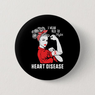 Badge Rond 5 Cm Je porte du rouge pour lutter contre la sensibilis