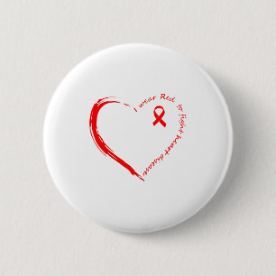 Badge Rond 5 Cm Je porte du rouge pour lutter contre la sensibilis